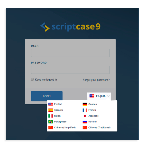 Development interface in 10 languages